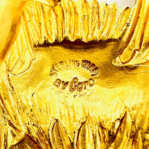 Antique Sterling Silver Coro Brooch Gold Vermeil Figural Deer Doe Fawn Pin - Picture 7 of 13